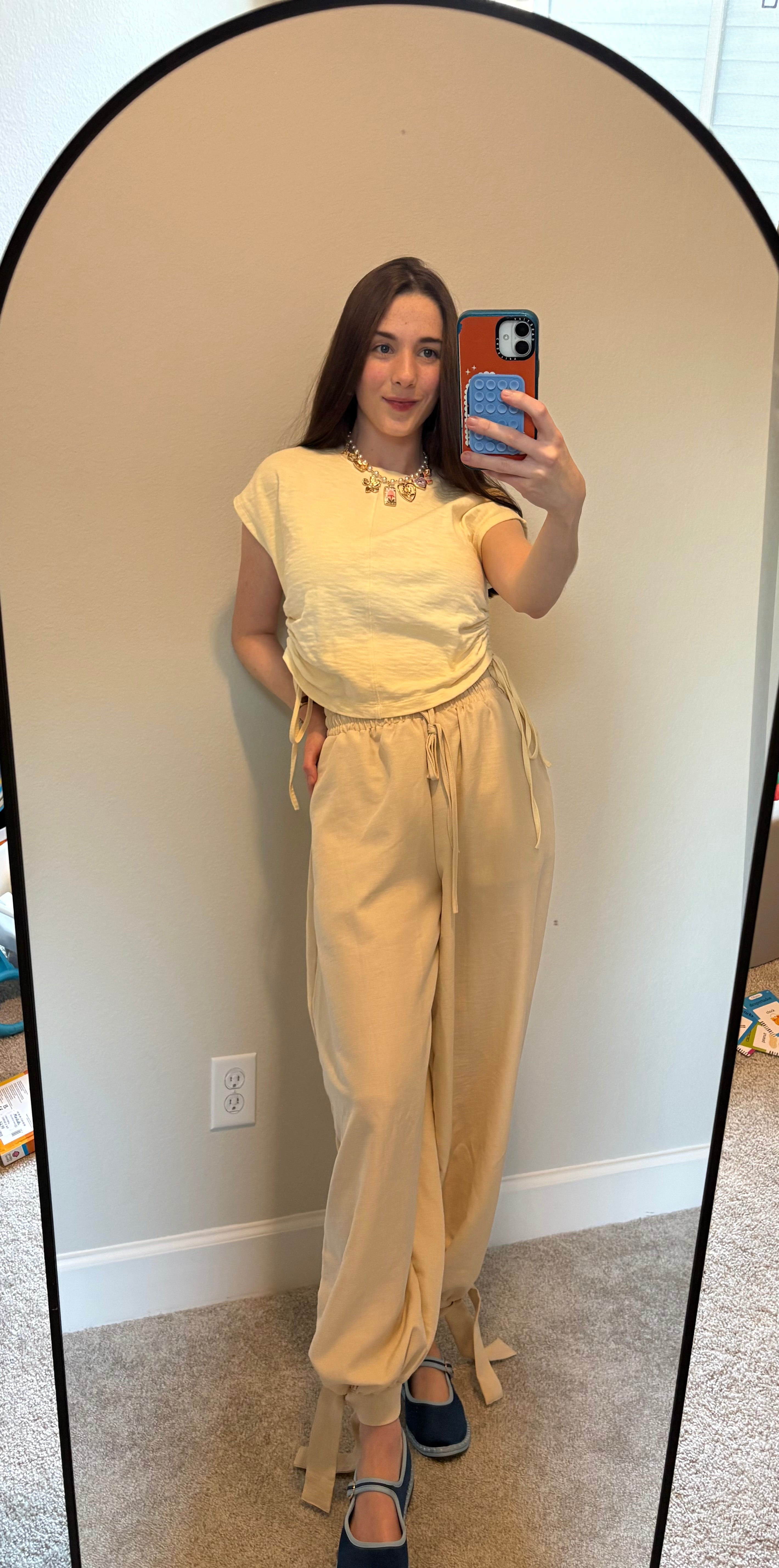 Cream Balloon Pants