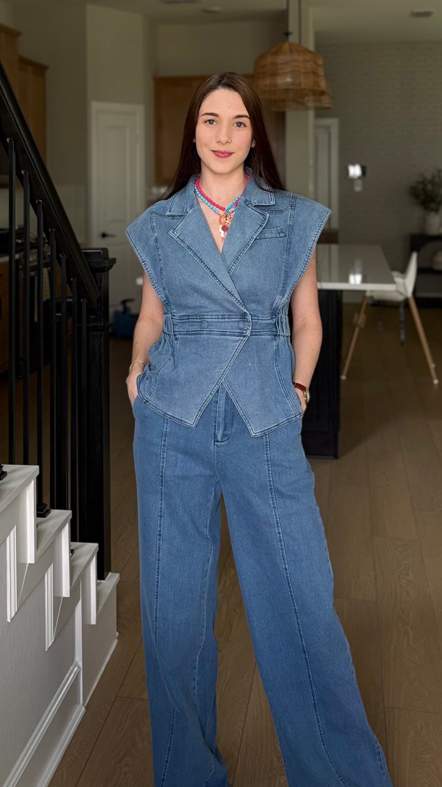 Denim Tailored Set