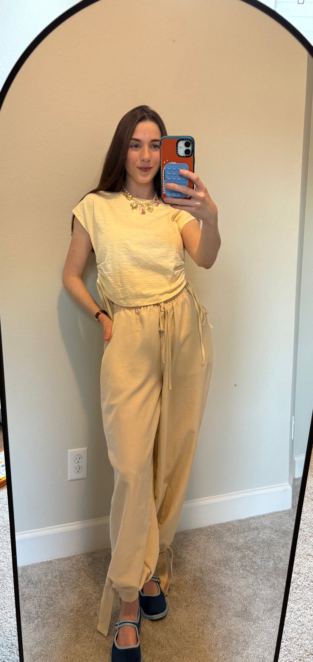 Cream Balloon Pants
