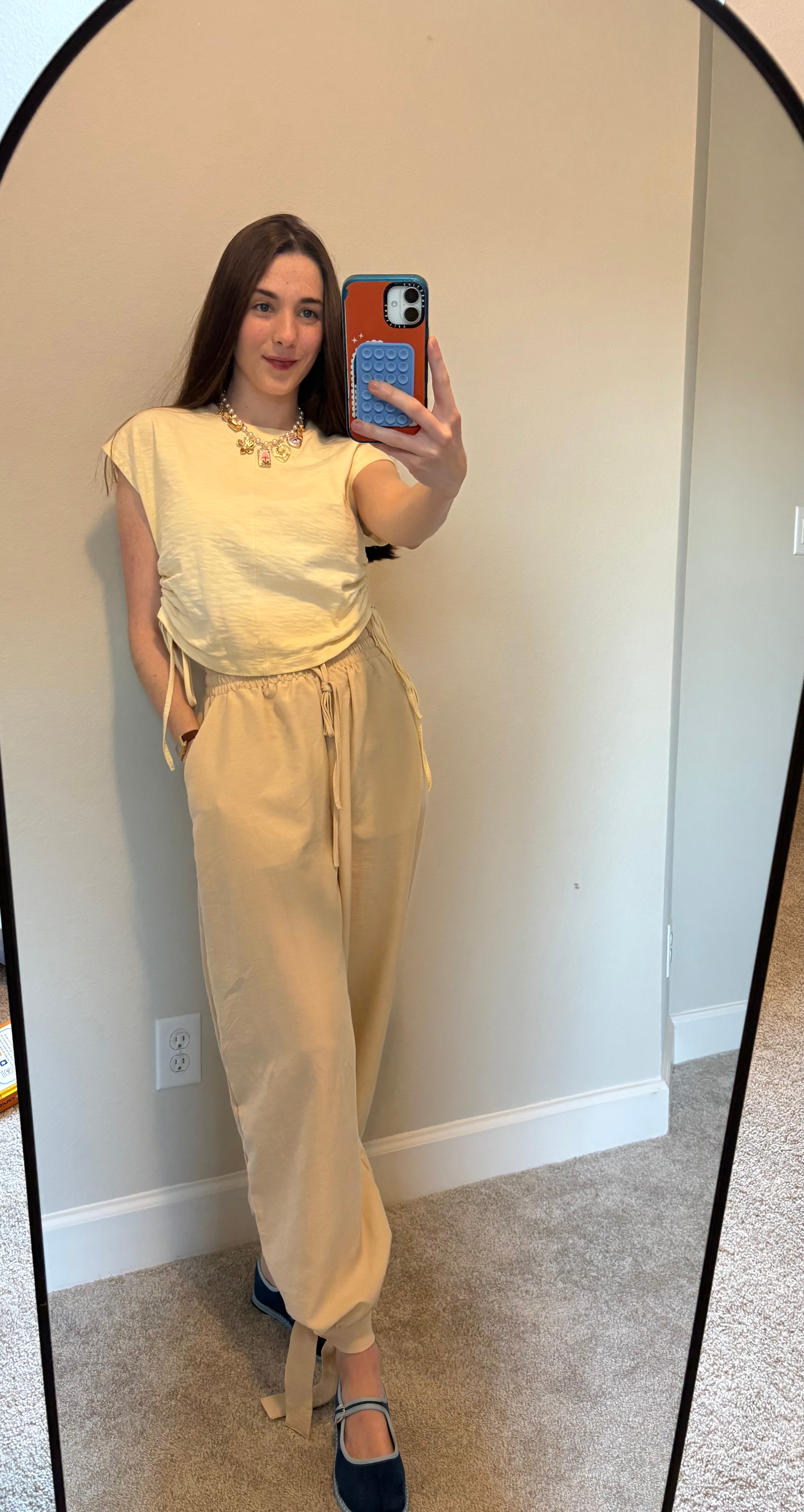 Cream Balloon Pants