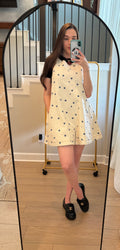 Polka Dot Denim Romper